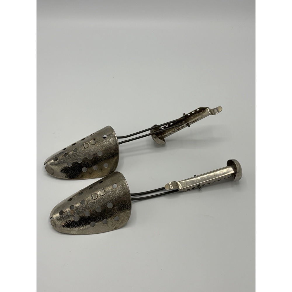 Vintage 1950s Ekco Stainless Steel Shoe Trees Insert Keepers Full Toe Adjustable